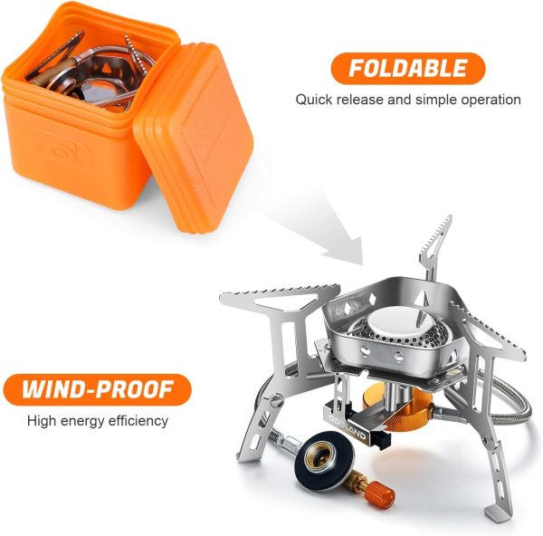 Odoland Portable Windproof Camp Stove for Backpacking & Hiking