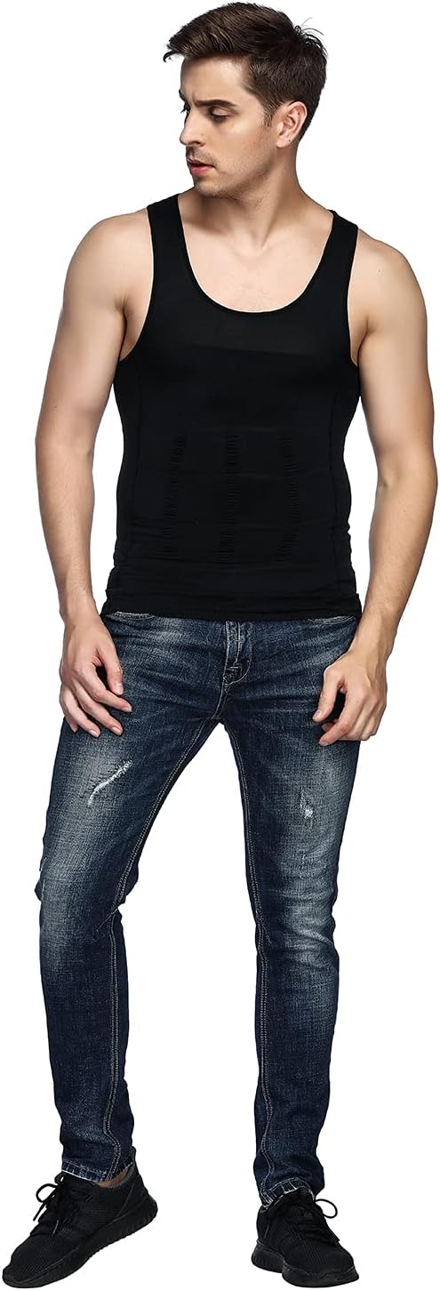 Odoland Men's Slimming Body Shaper Compression Undershirt