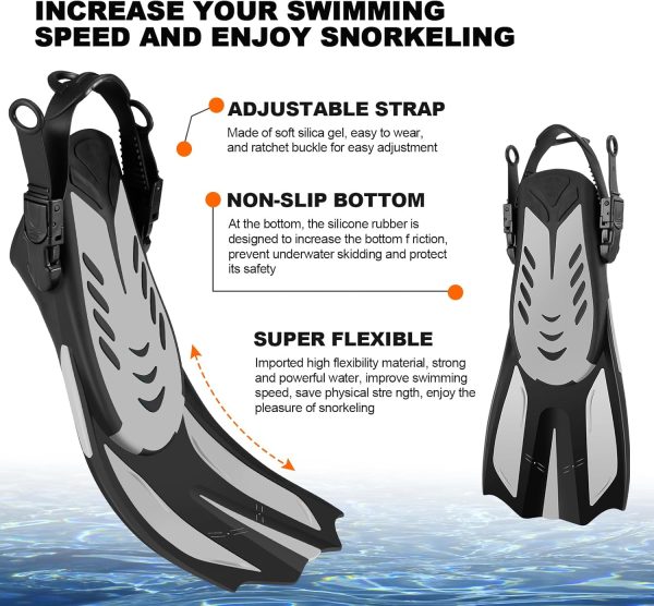 Odoland 4-in-1 Snorkeling Set: Panoramic Mask & Trek Fins Odoland 4-in-1 Snorkeling Set: Panoramic Mask & Trek Fins