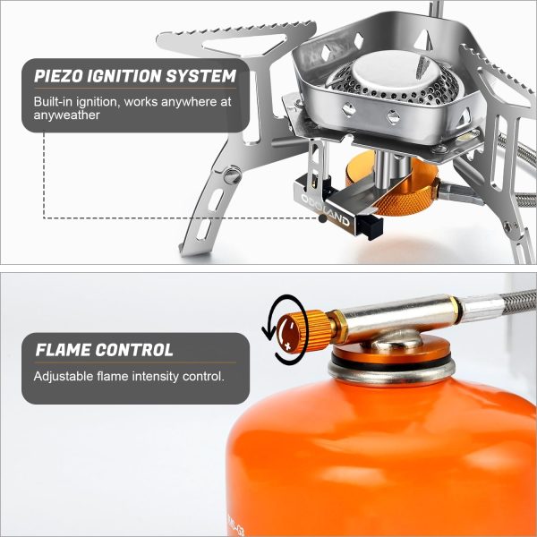 Odoland Portable Windproof Camp Stove for Backpacking & Hiking