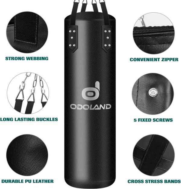 Odoland 8-in-1 Unfilled Punching Bag Set for Boxing & MMA Odoland 8-in-1 Unfilled Punching Bag Set for Boxing & MMA