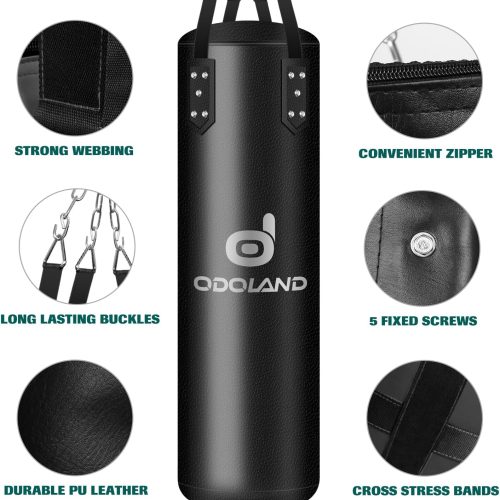 Odoland 8-in-1 Unfilled Punching Bag Set for Boxing & MMA Odoland 8-in-1 Unfilled Punching Bag Set for Boxing & MMA