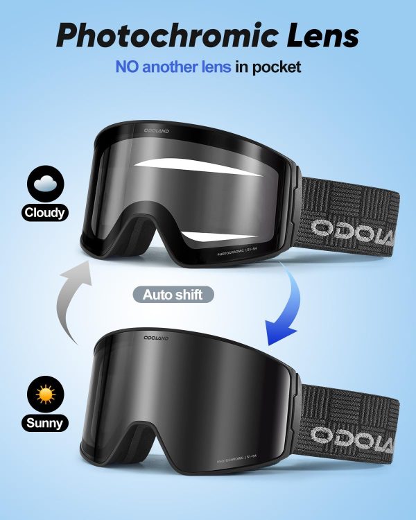 Odoland Photochromic Ski Goggles: All-Weather Snow Eyewear