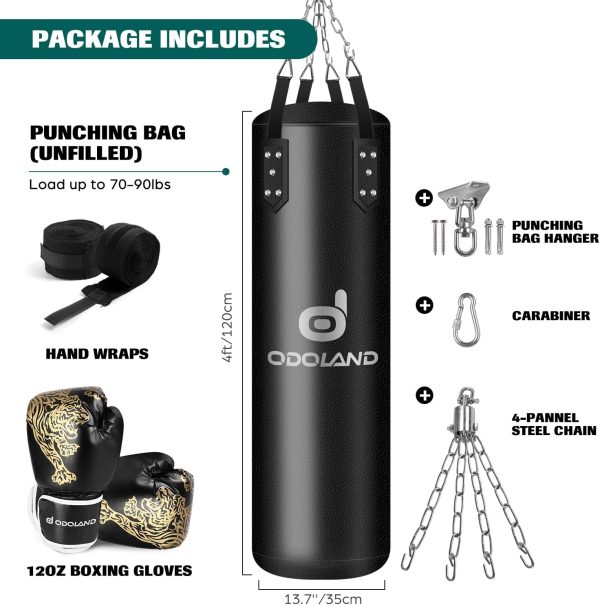 Odoland 8-in-1 Unfilled Punching Bag Set for Boxing & MMA Odoland 8-in-1 Unfilled Punching Bag Set for Boxing & MMA
