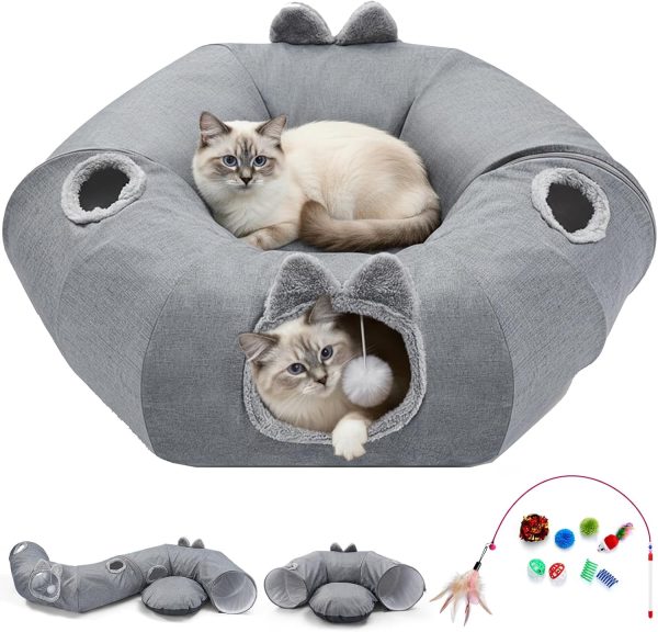 Odoland Interactive S-Shaped Cat Tunnel with Cooling Pad